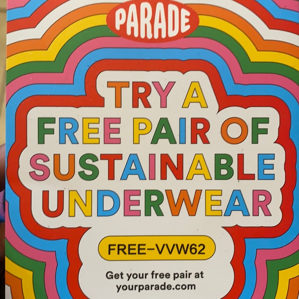 Discount code FREE sustainable PARADE underwear